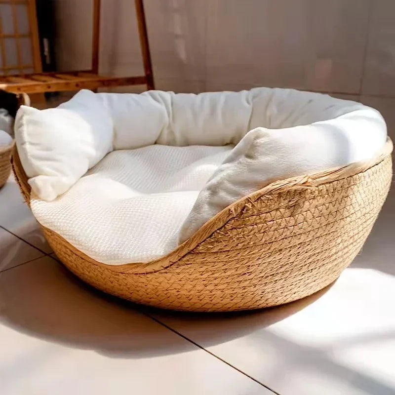 Hand-Woven Paper Rope Cat Nest