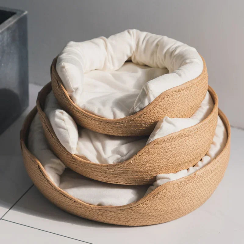 Hand-Woven Paper Rope Cat Nest